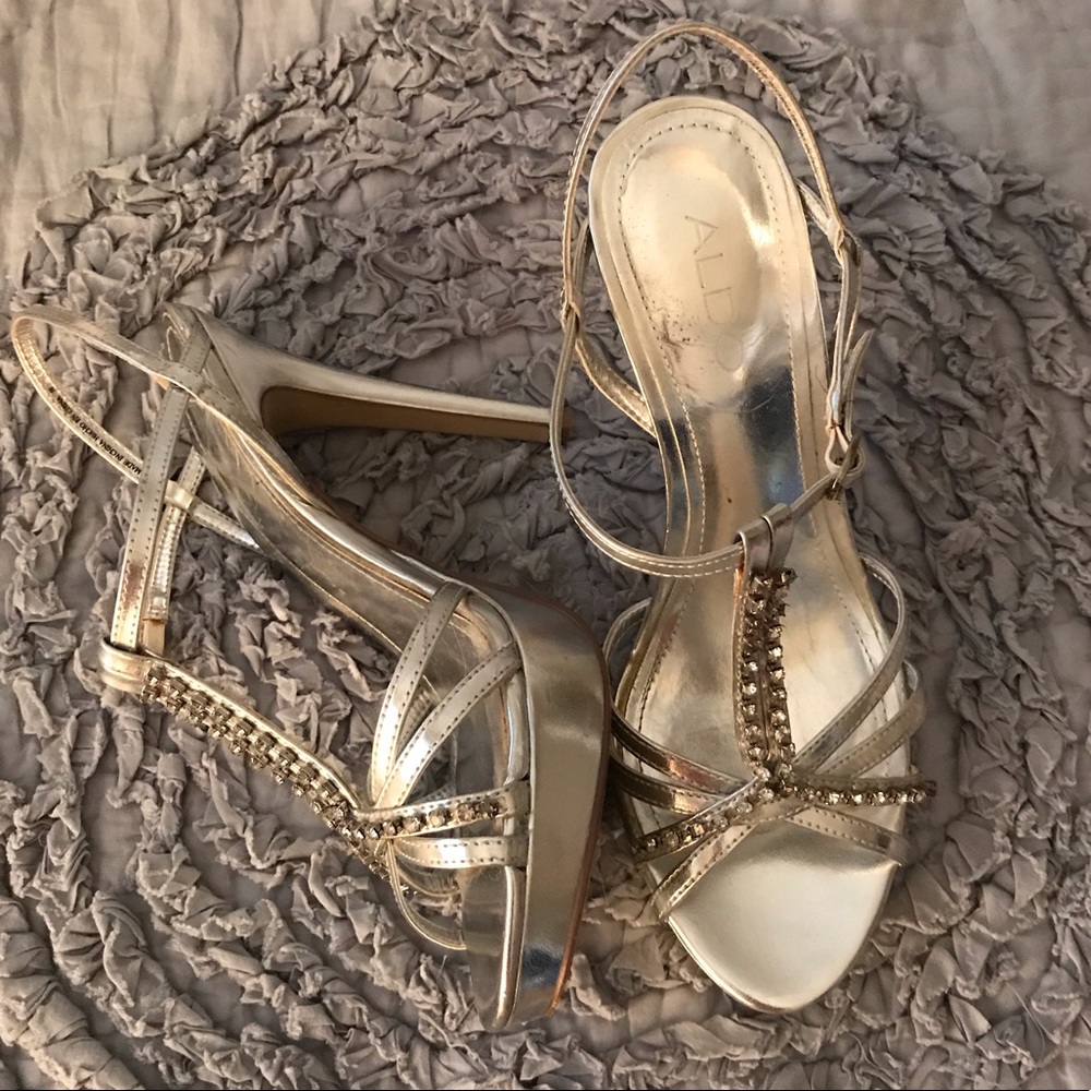 Aldo Silver Rhinestone Heel - Picture 3 of 5